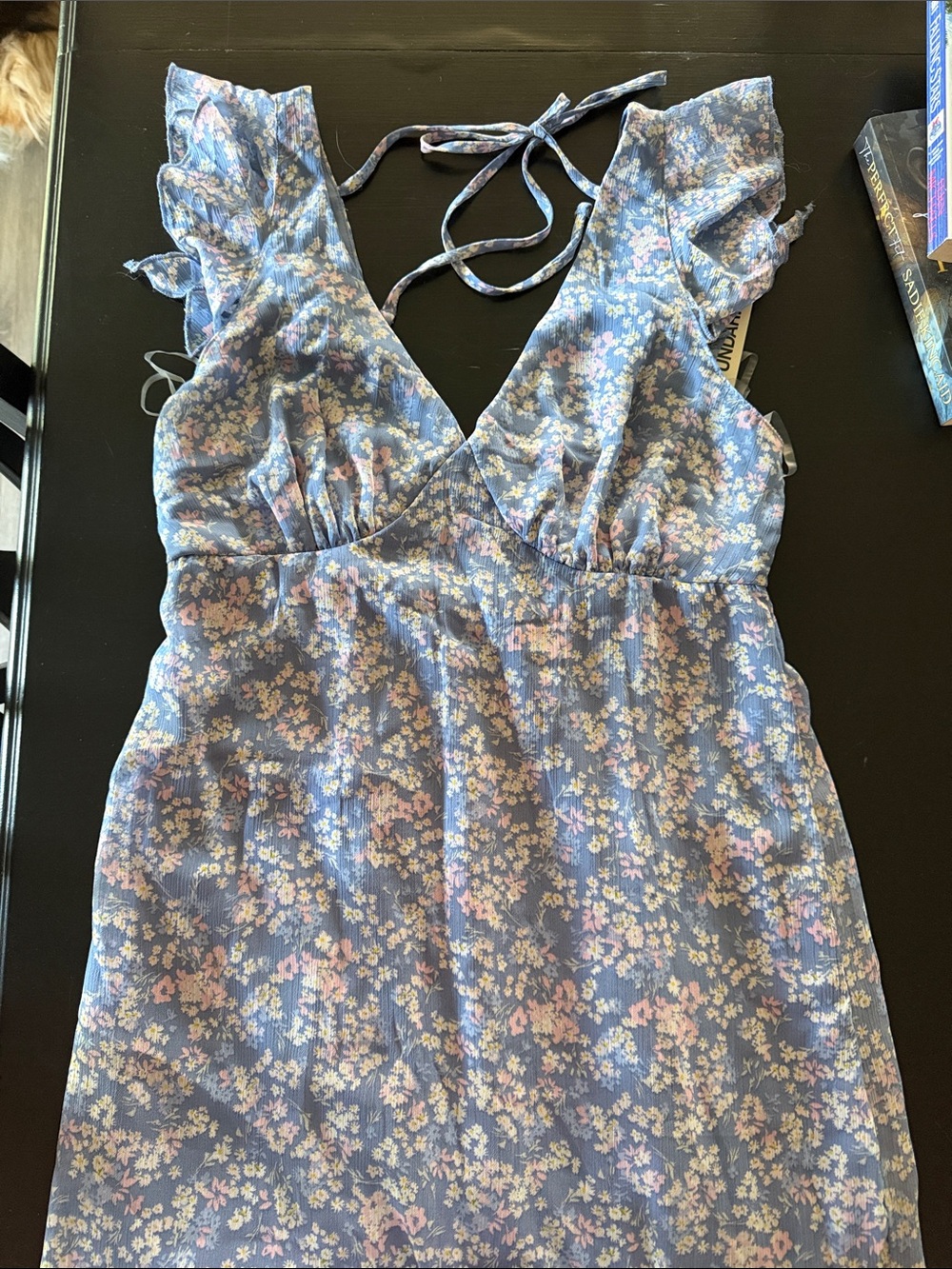 No Boundaries Blue Floral Midi Dress